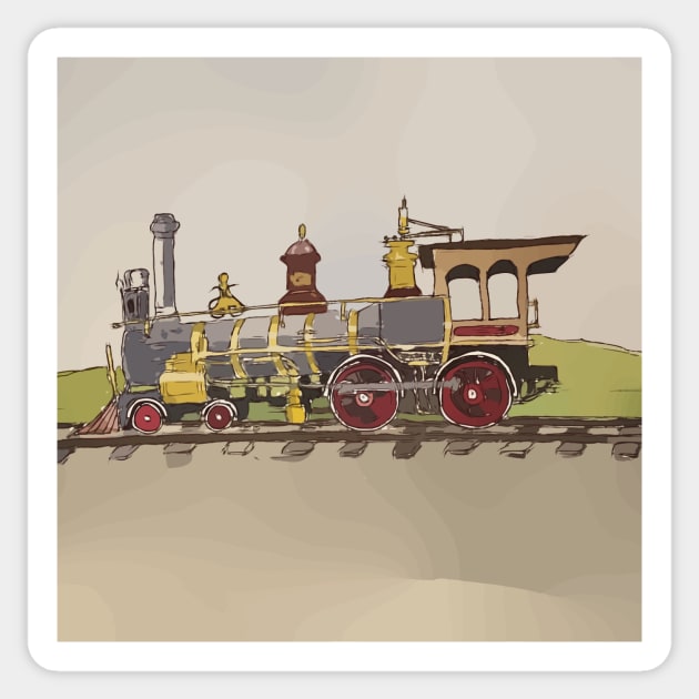 Steam Engine from Promontory Point National Historical Park Sticker by WelshDesigns